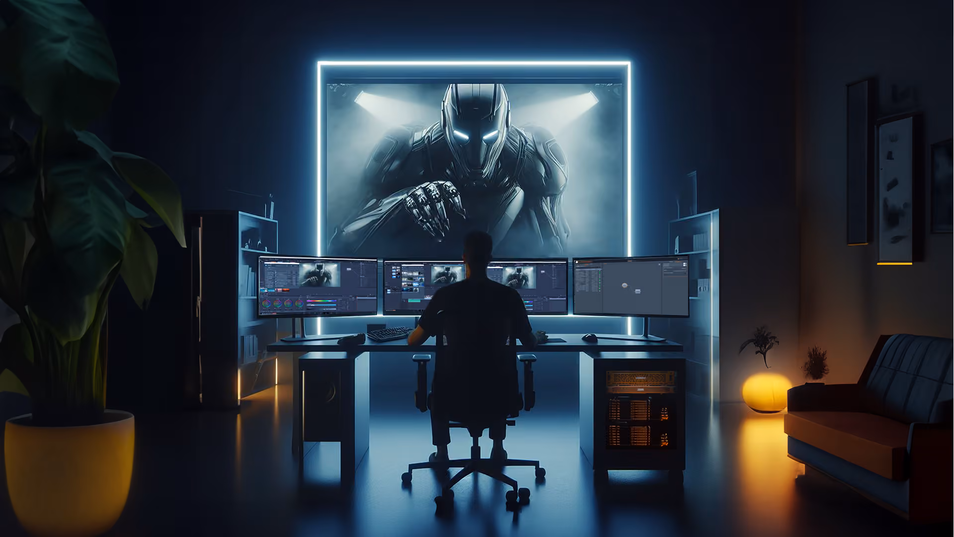 Colorist finishing a project on EditShare NVMe shared storage