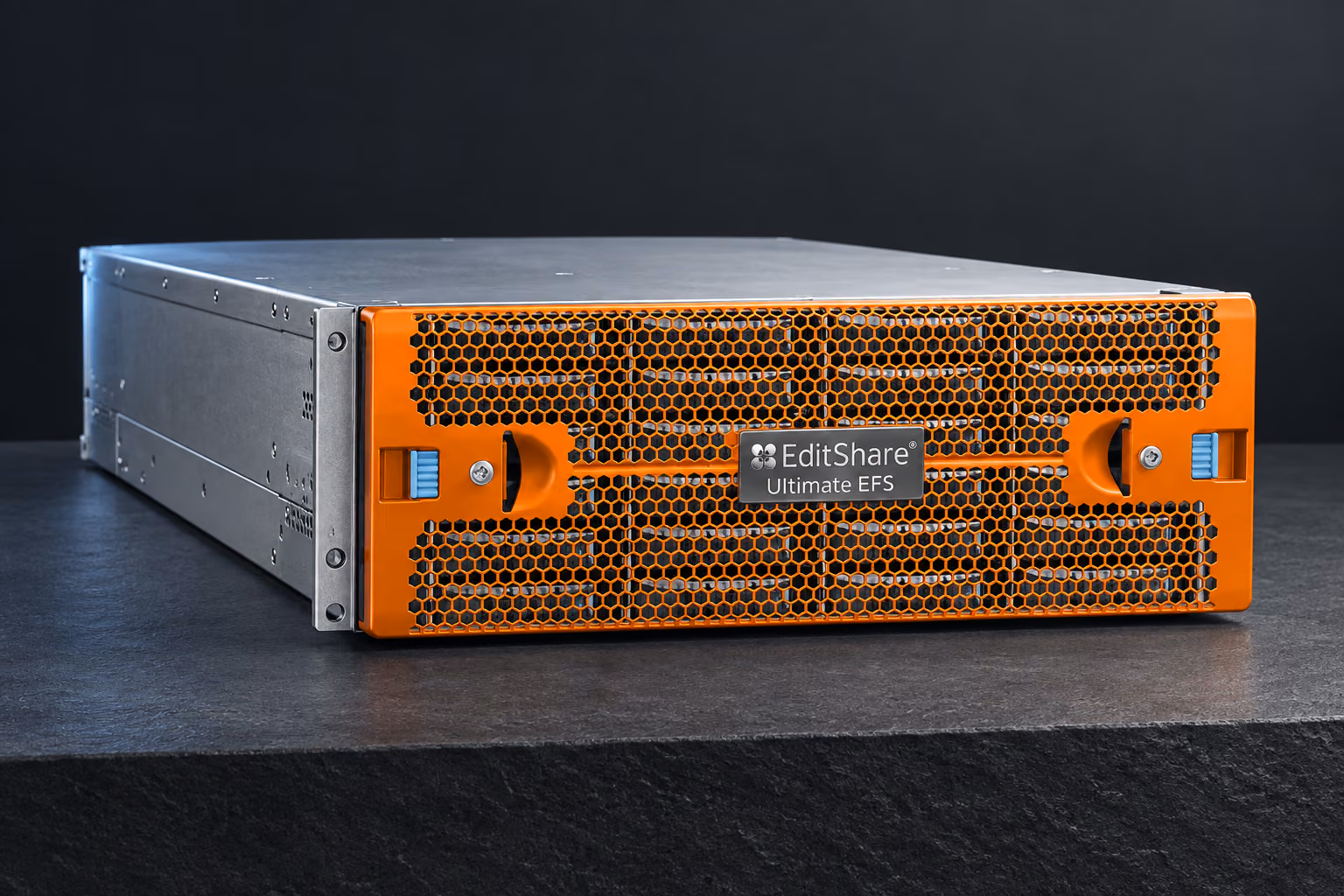 EditShare Ultimate EFS 410 storage unit on a dark studio surface