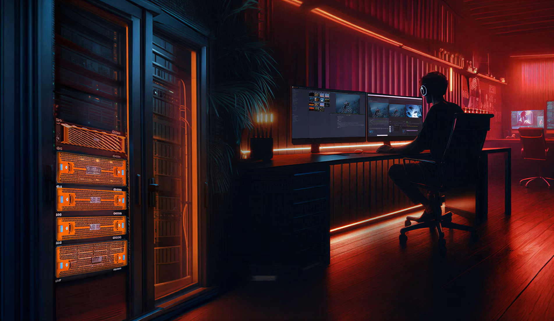 Edit suite powered by EditShare Ultimate Series storage and MDC