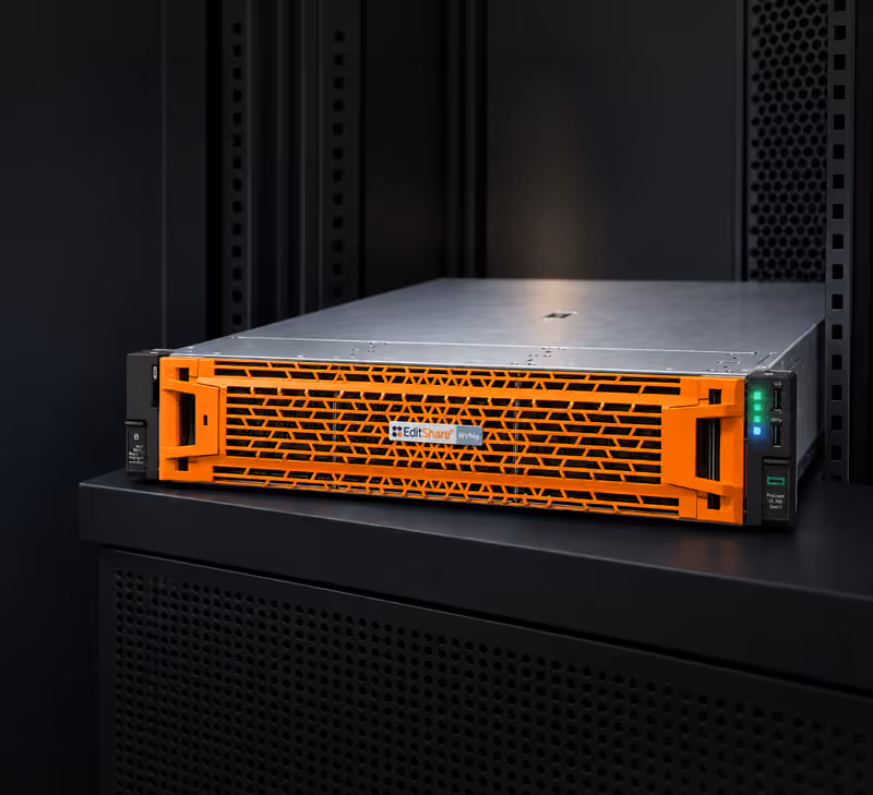 EditShare EFS storage node in a server rack