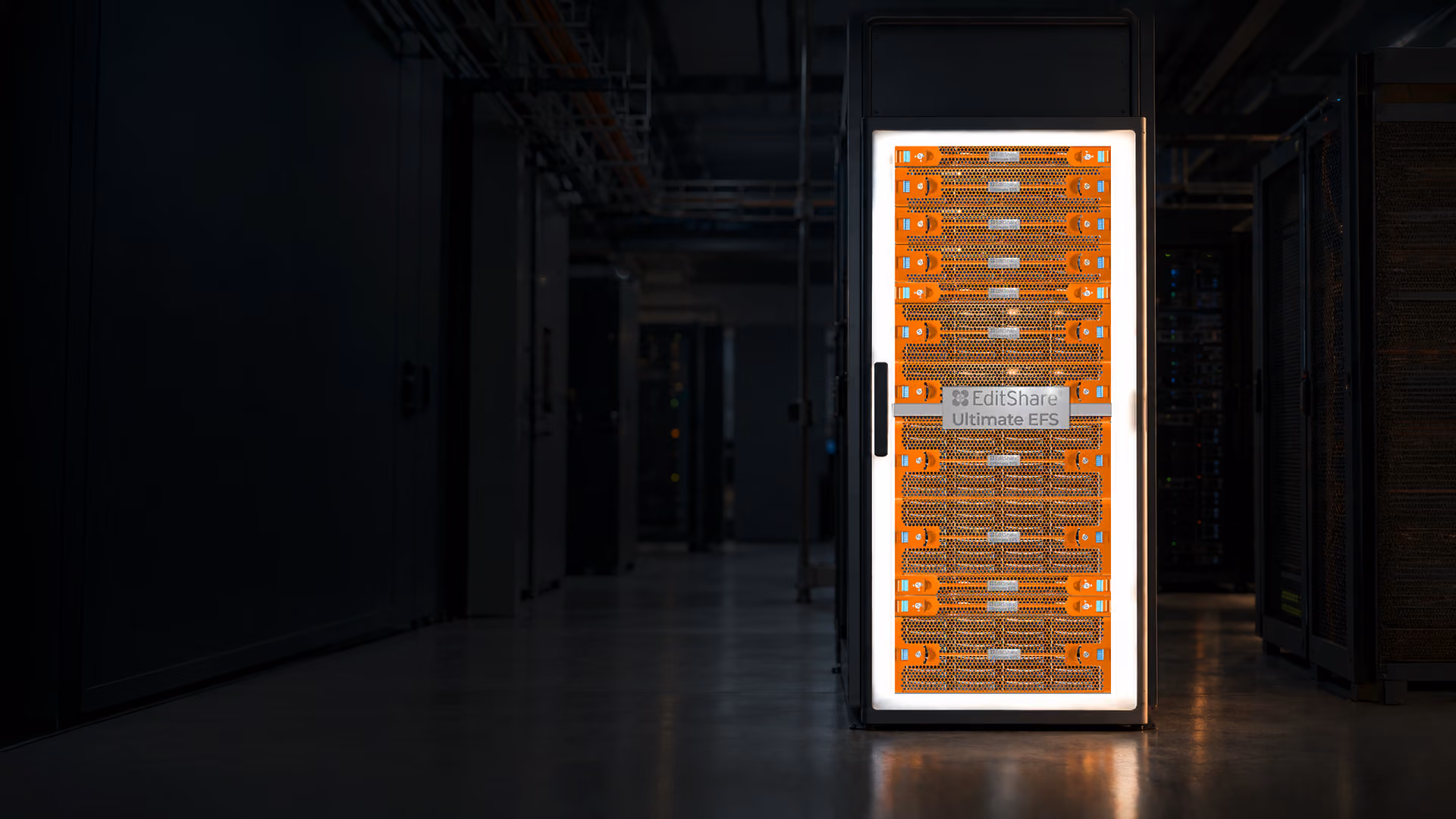 EditShare Ultimate EFS storage rack in a data center