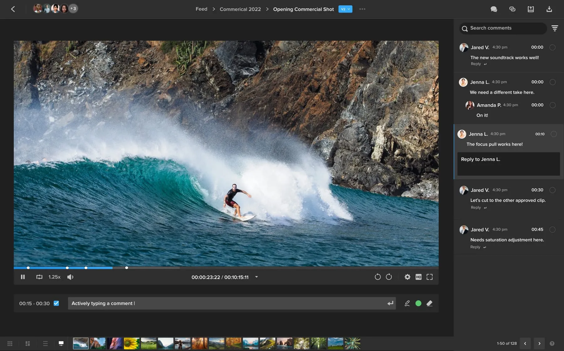 MediaSilo video review and collaboration interface
