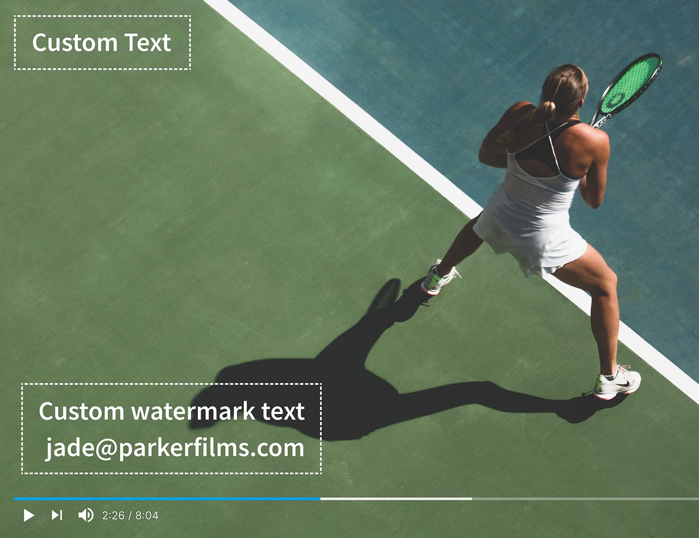 MediaSilo SafeStream watermark on secured content