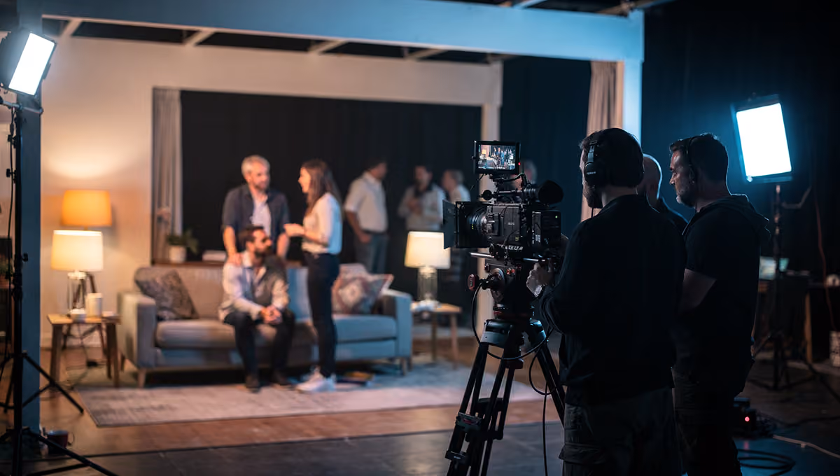 TV production set in action